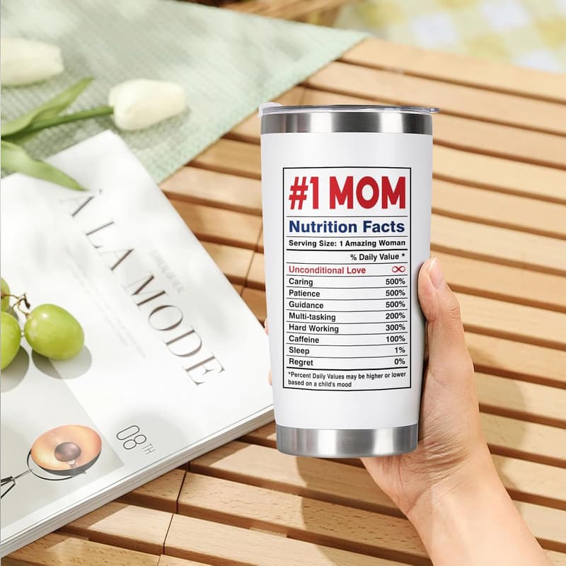 Mother's Day White Tumbler - 20 Oz Gift for Mom