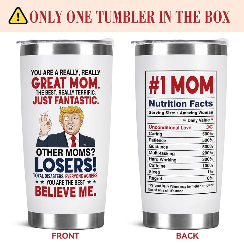 Mother's Day White Tumbler - 20 Oz Gift for Mom