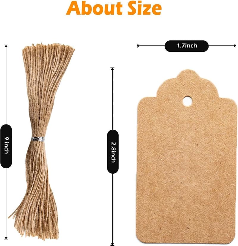 Wedding & Gift Tags with Natural Jute Twine
