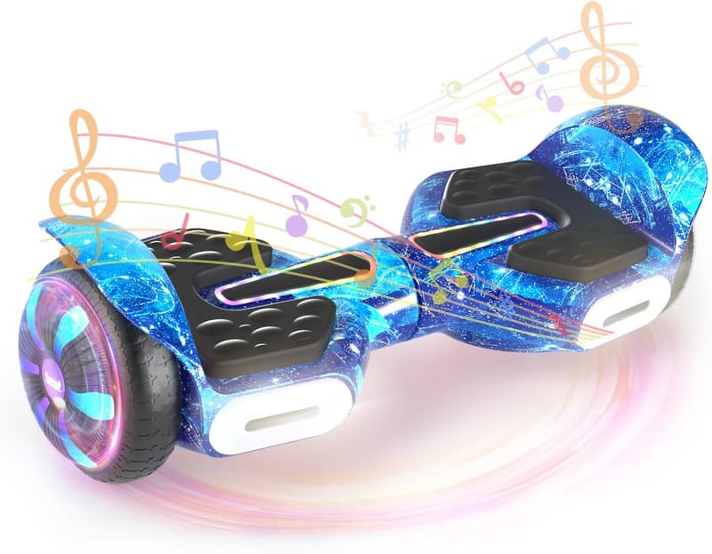 Electric Scooter with Bluetooth & LED - 8.5mph for All Ages