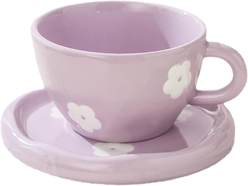 Birthday Ceramic Mug Set, Purple Floral, 250ml