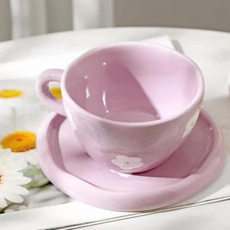Birthday Ceramic Mug Set, Purple Floral, 250ml