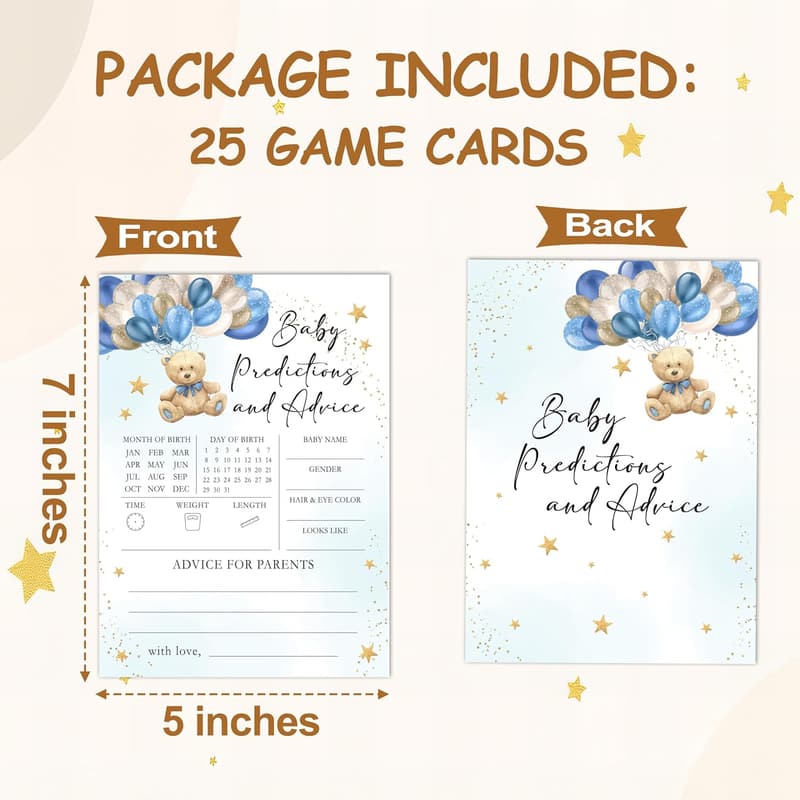 Baby Shower Game Cards - 25 Pack