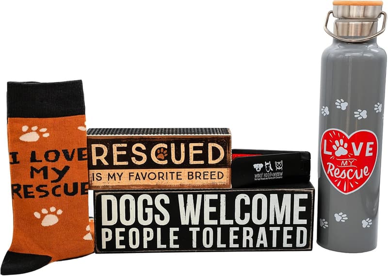Dog Lover Gift Box Set with Socks & Water Bottle