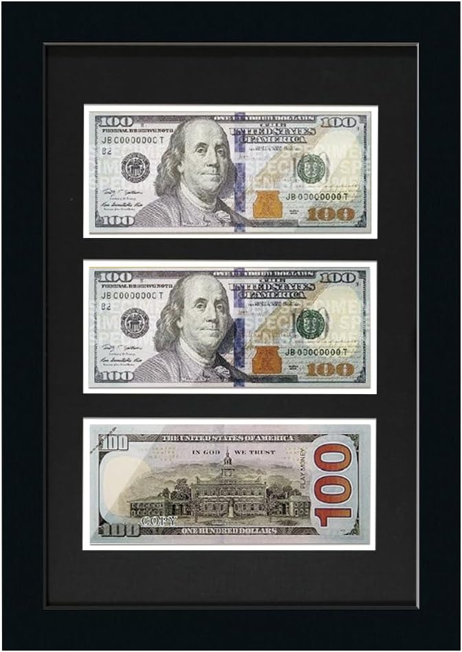 Dollar Bill Frame with Black Mat & Easel Stand