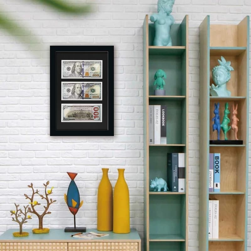Dollar Bill Frame with Black Mat & Easel Stand