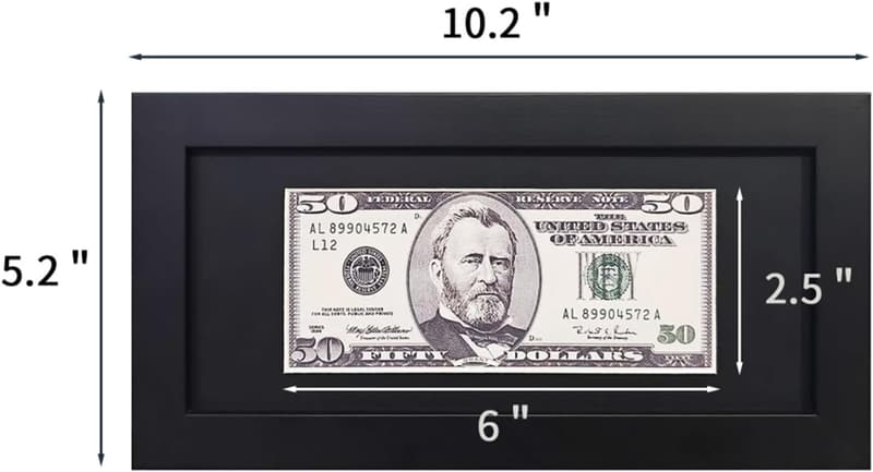 First Dollar Display Solid Wood Shadow Box with Glass