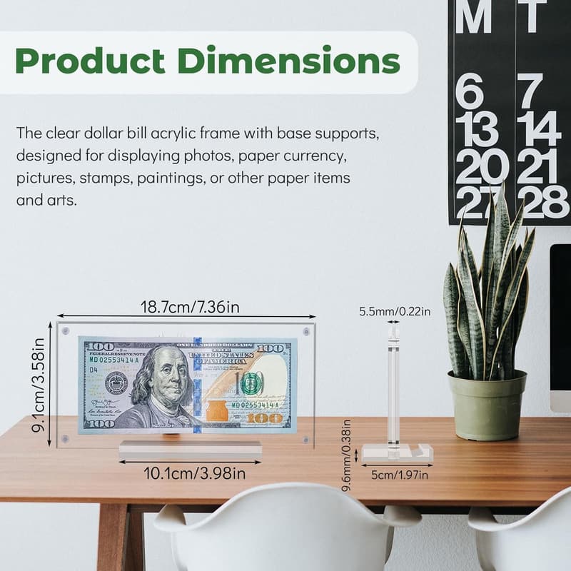 Acrylic Money Frame for Collectors