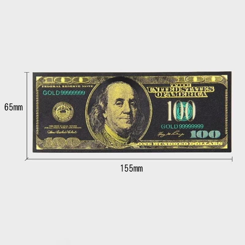 Gold Plated Dollar Banknote Art Set for Decor