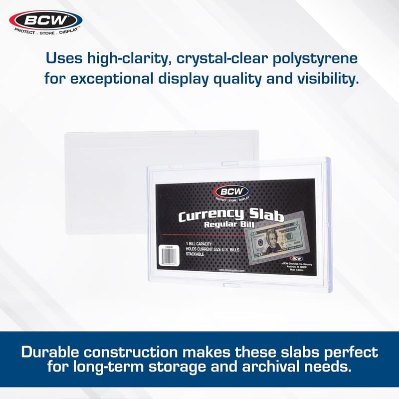 Currency Slab for Collectors - Clear Polystyrene Case
