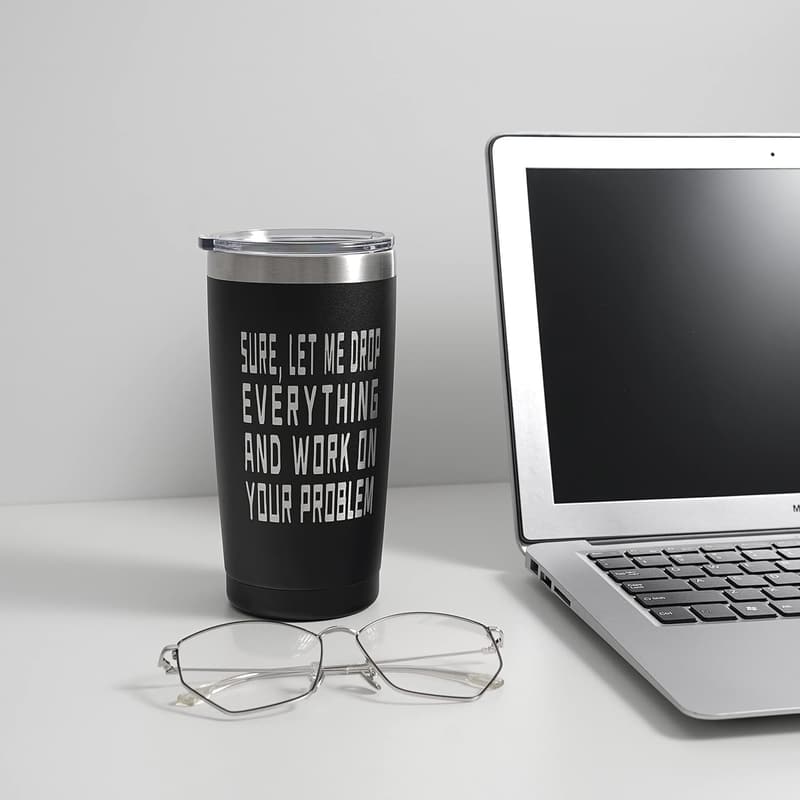 Father's Day Black Engraved Tumbler, 20 Oz