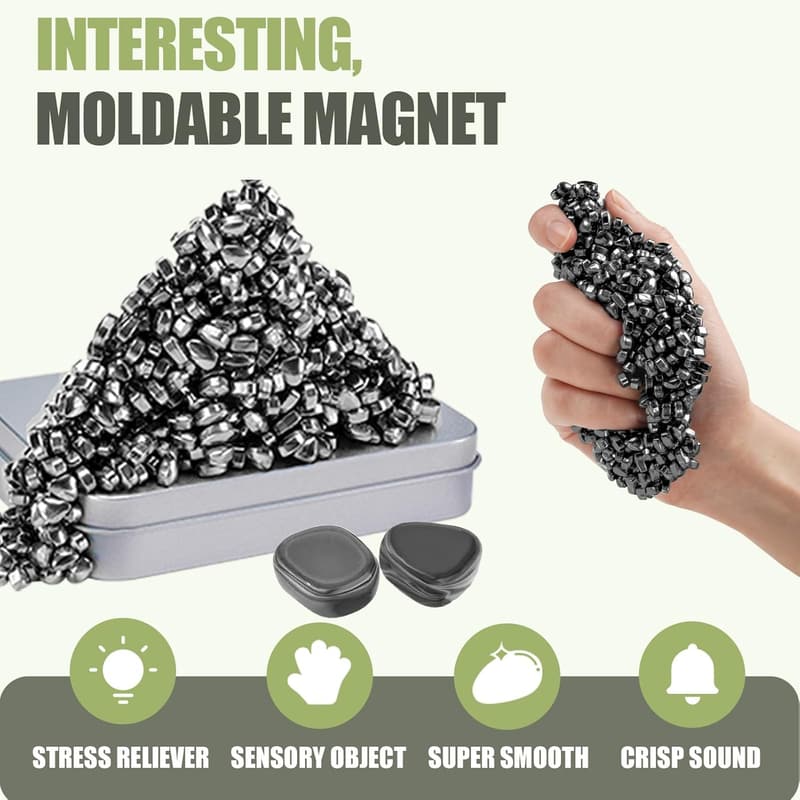 Ferrite Putty Fidget Set with Magnet Balls - Black
