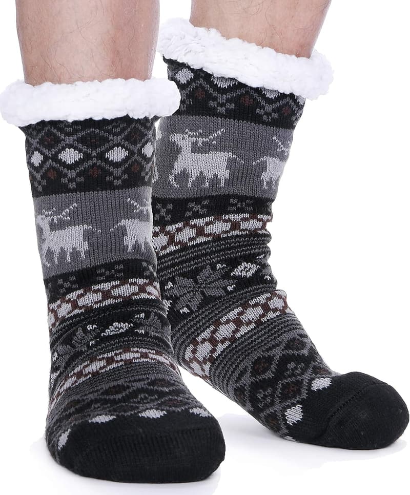 Men's Cozy Winter Slipper Socks with Grips