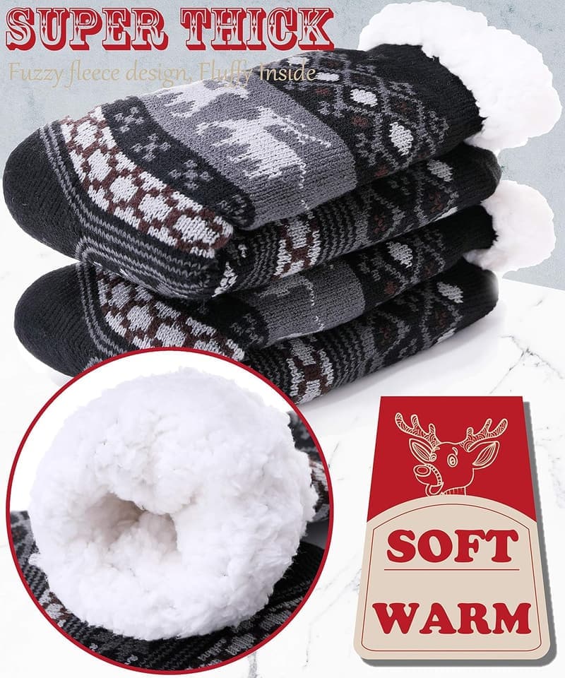 Men's Cozy Winter Slipper Socks with Grips