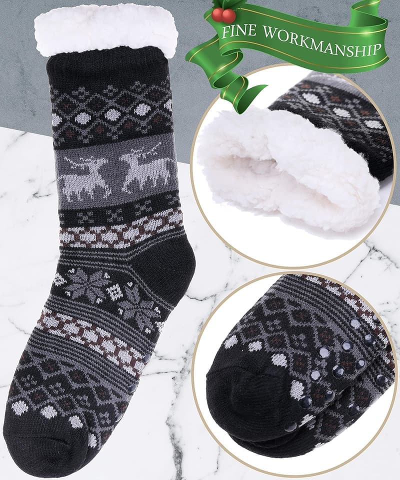 Men's Cozy Winter Slipper Socks with Grips