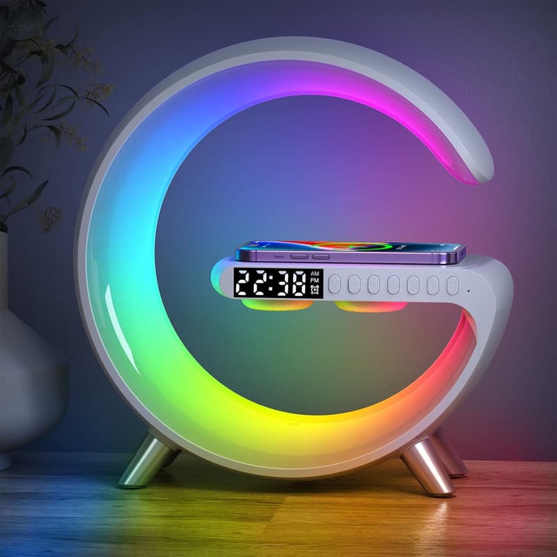 Bluetooth Speaker Lamp with Wireless Charger & RGB Light