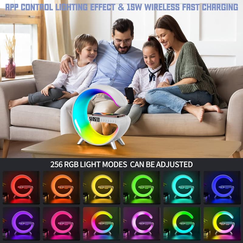 Bluetooth Speaker Lamp with Wireless Charger & RGB Light