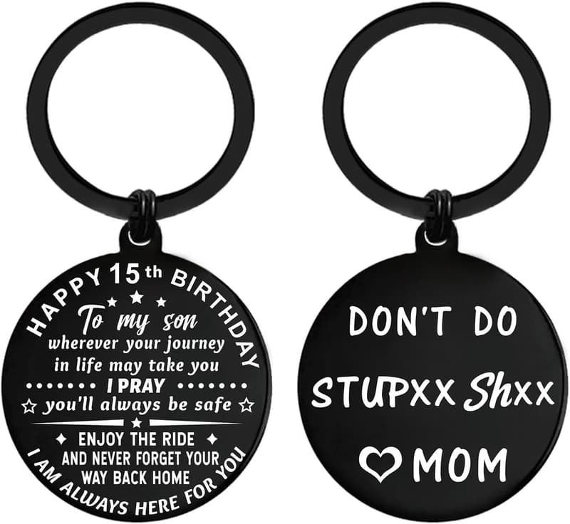 15th Birthday Metal Keychain for Boys