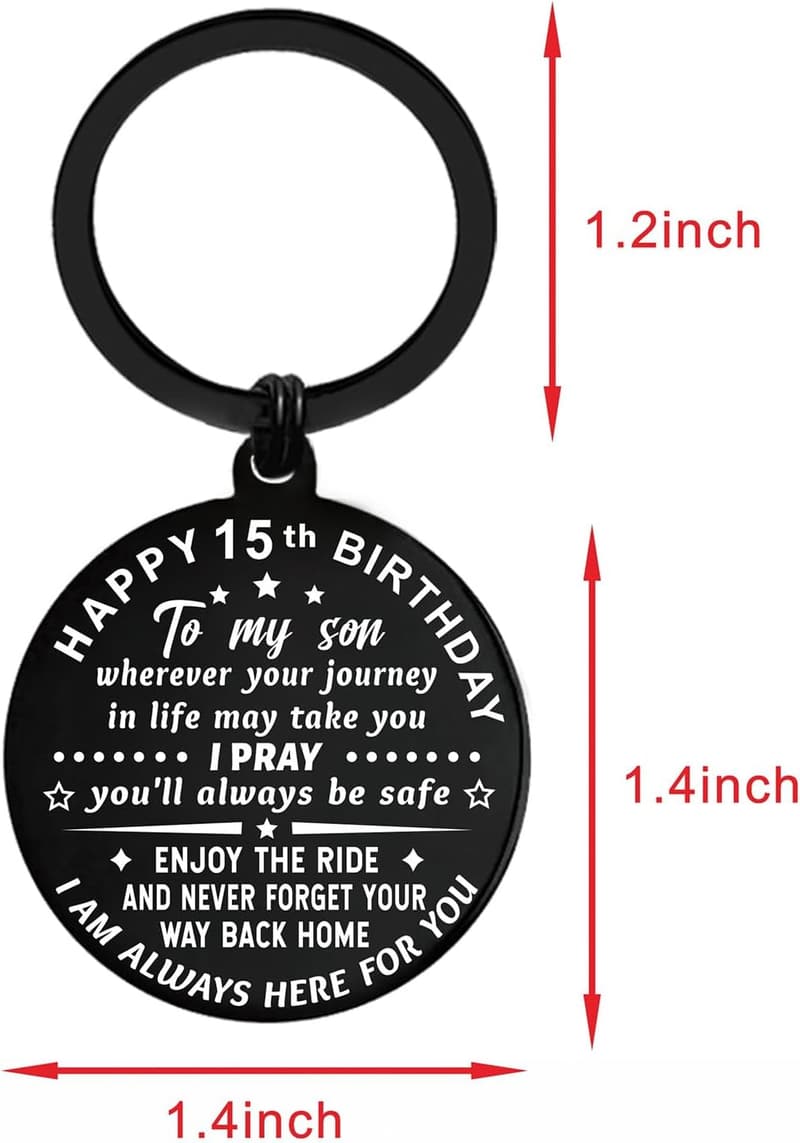 15th Birthday Metal Keychain for Boys