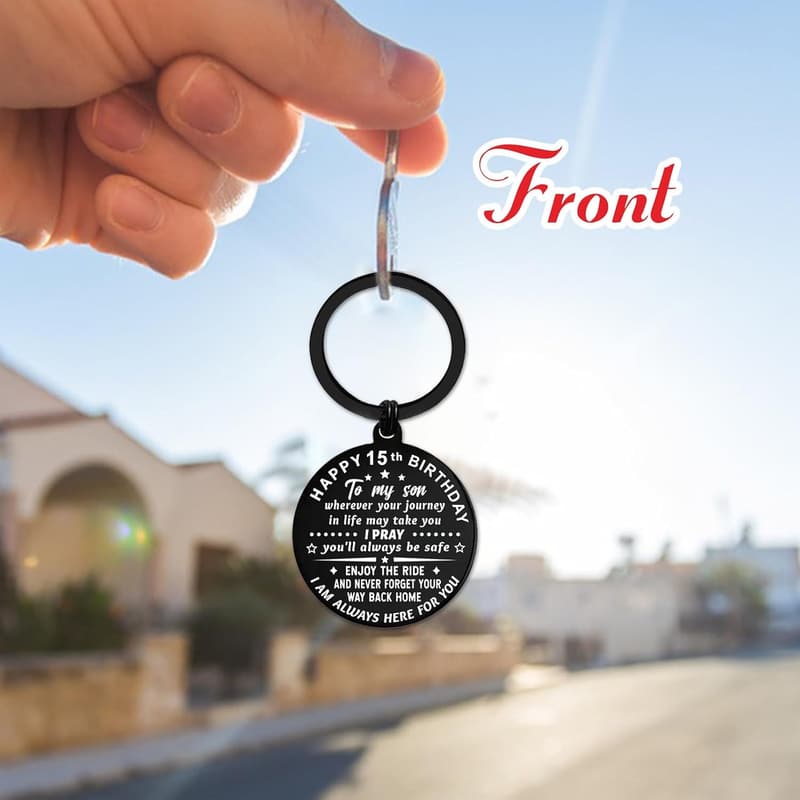 15th Birthday Metal Keychain for Boys