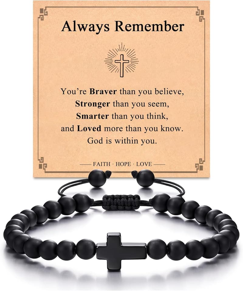 Easter Men's Cross Bracelet Christian Jewelry