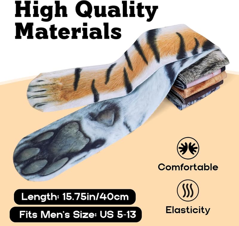 Christmas 3D Animal Paw Socks for Adults