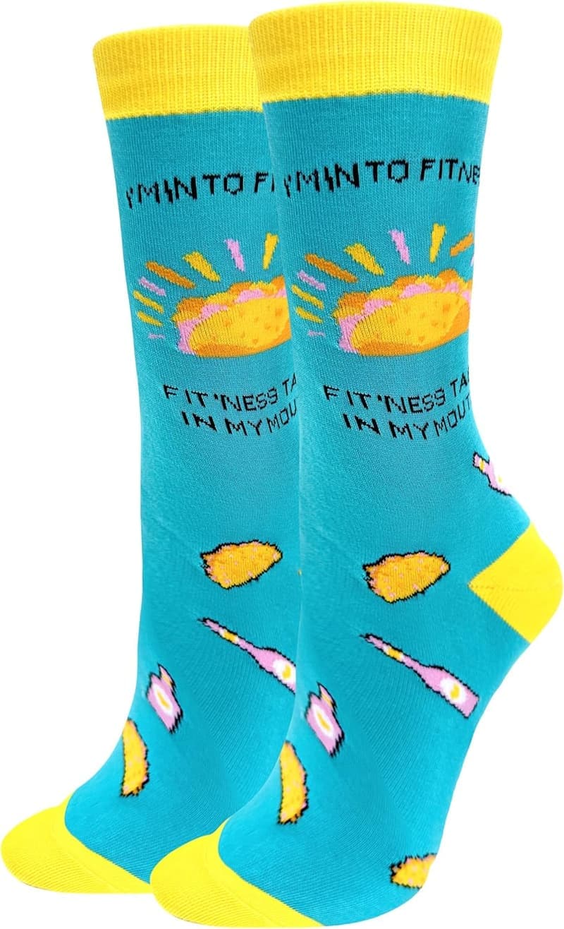 White Elephant Pickle Novelty Socks for Adults
