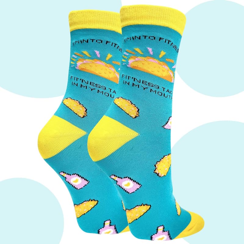 White Elephant Pickle Novelty Socks for Adults