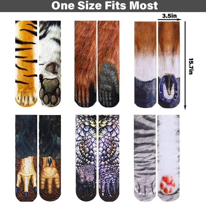 Christmas Animal Paws 3D Socks for Adults