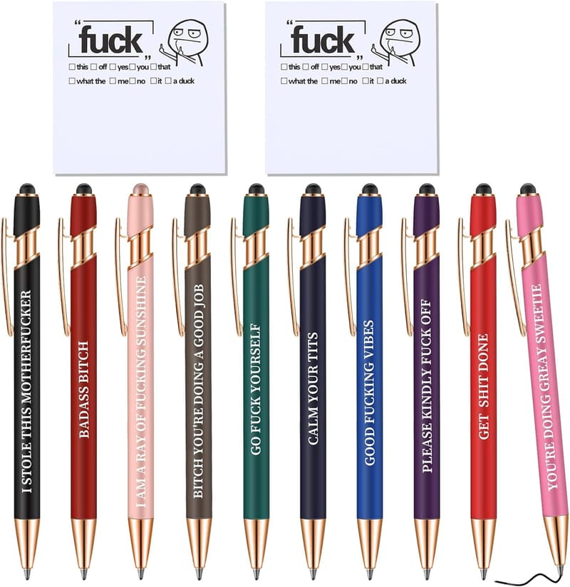 White Elephant Stylus Pens - 12 Pcs Black Ink