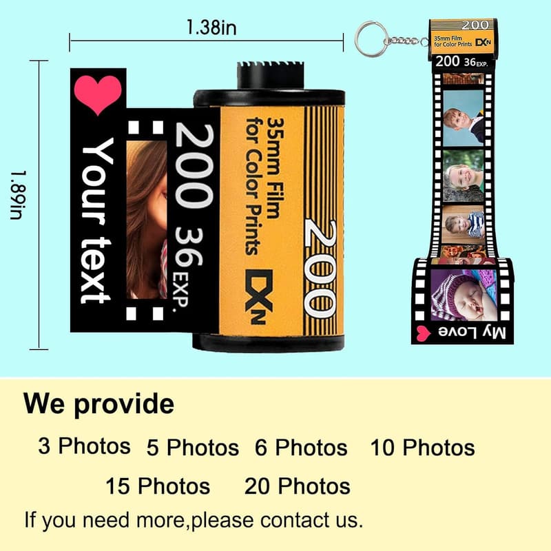 Photo Keychain - Personalized Memory Reel for Couples