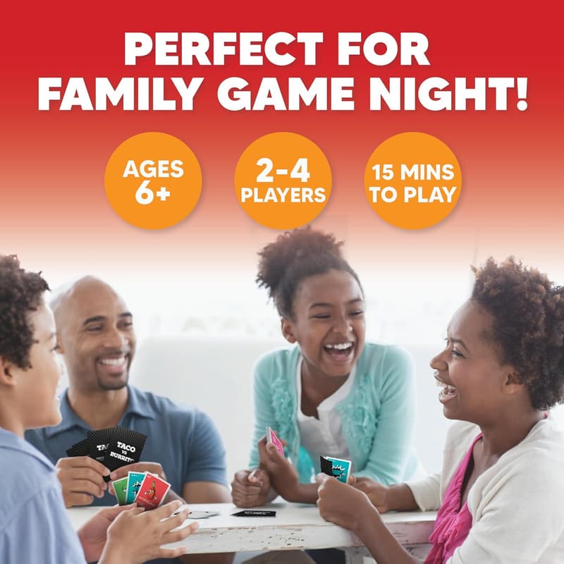 Family Card Game: Taco vs Burrito Strategy