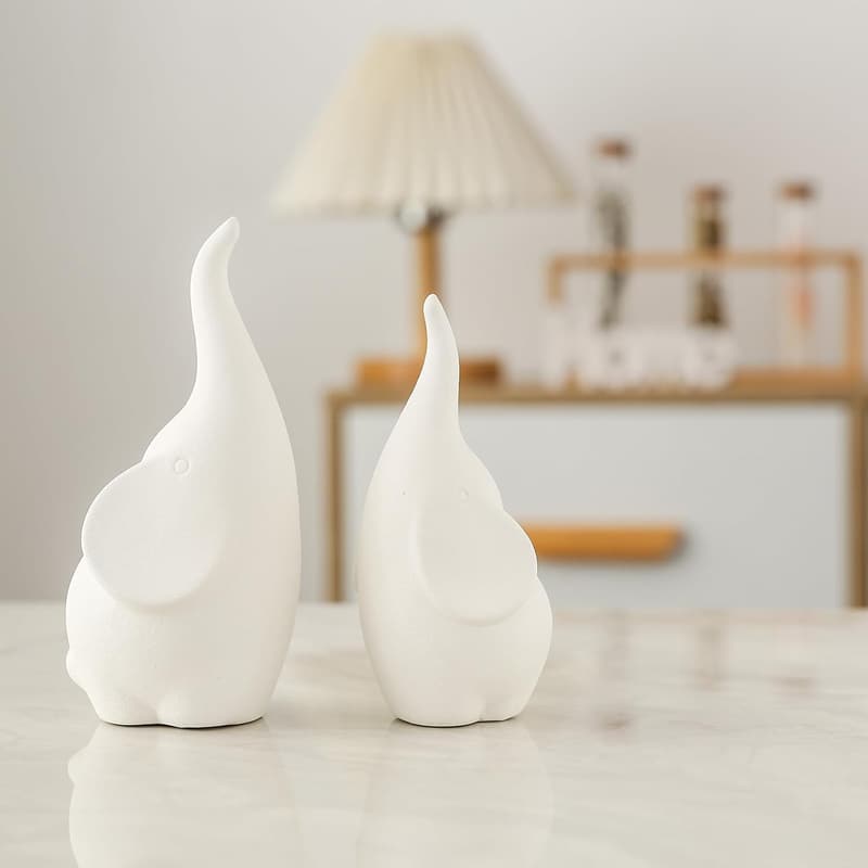 Valentine's Day Elephant Couple Figurines