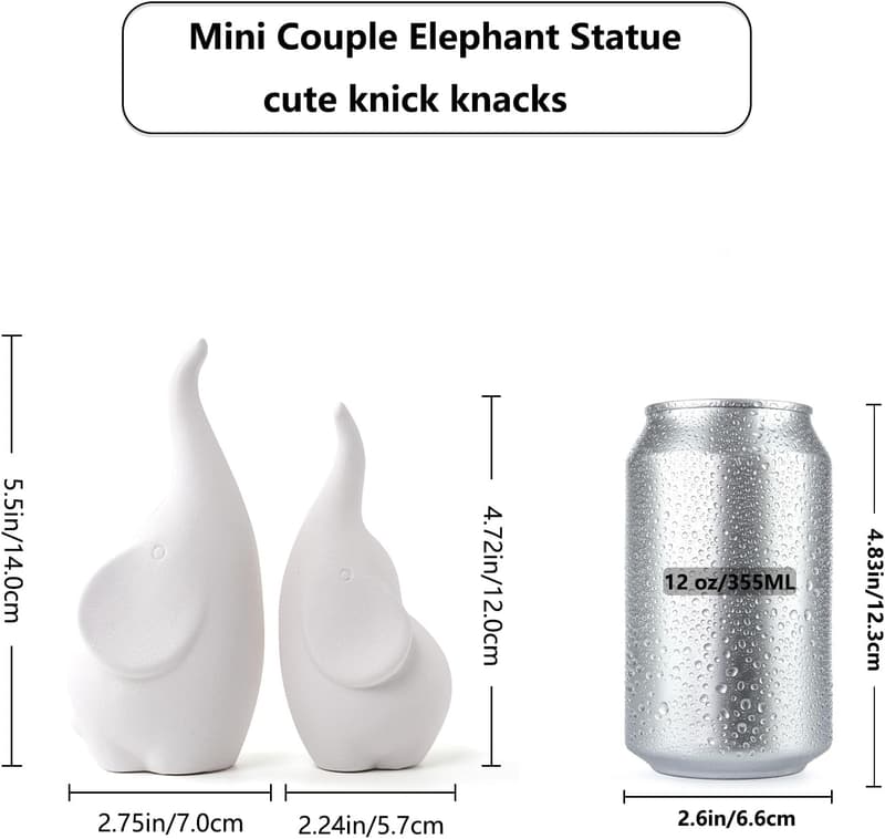 Valentine's Day Elephant Couple Figurines