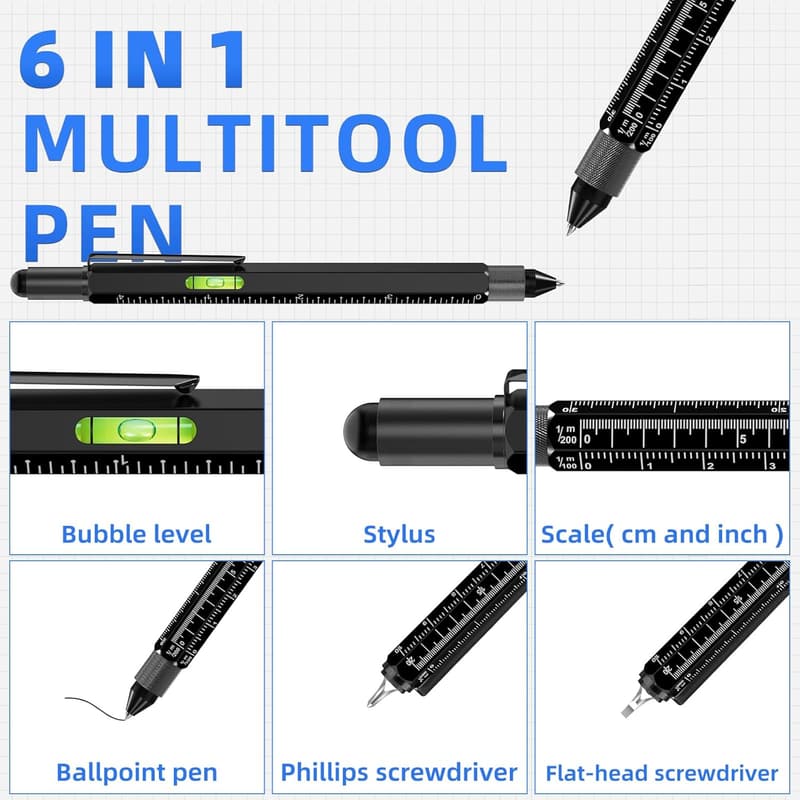 Multifunctional Pen Set - 9-in-1, Black