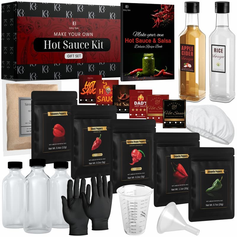 Father's Day Hot Sauce Making Kit – 5 Pepper DIY Set