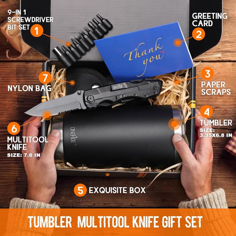 Christmas Men's Tumbler & Multitool Set