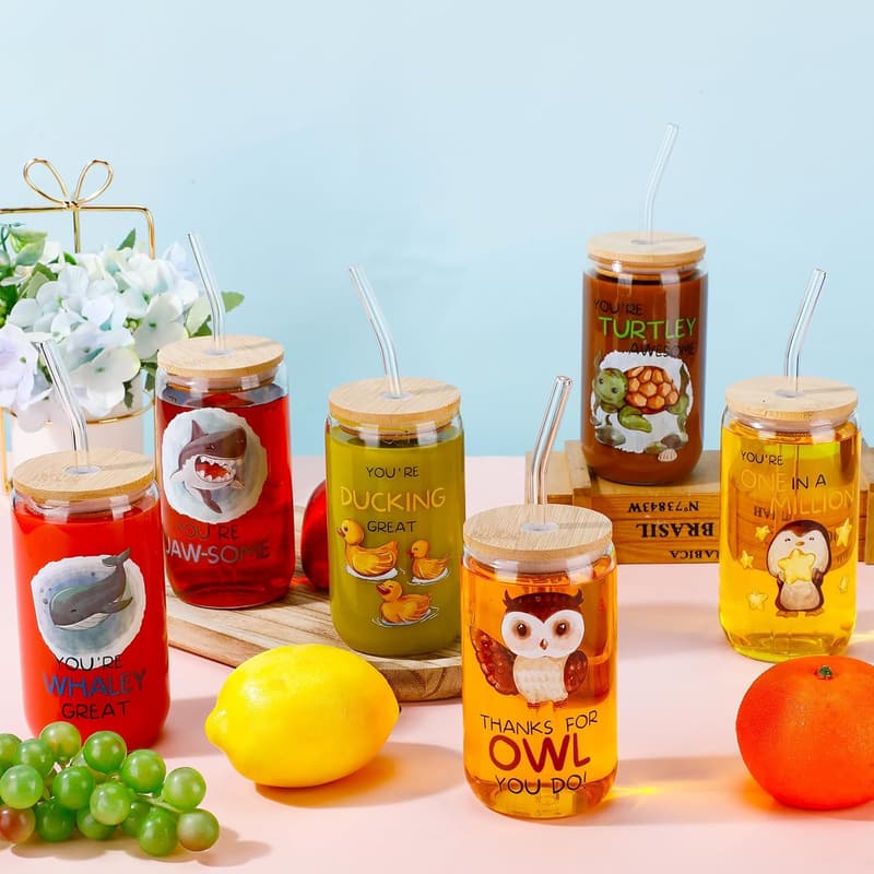 Employee Appreciation Animal Pun Glasses, 16 oz Set of 12
