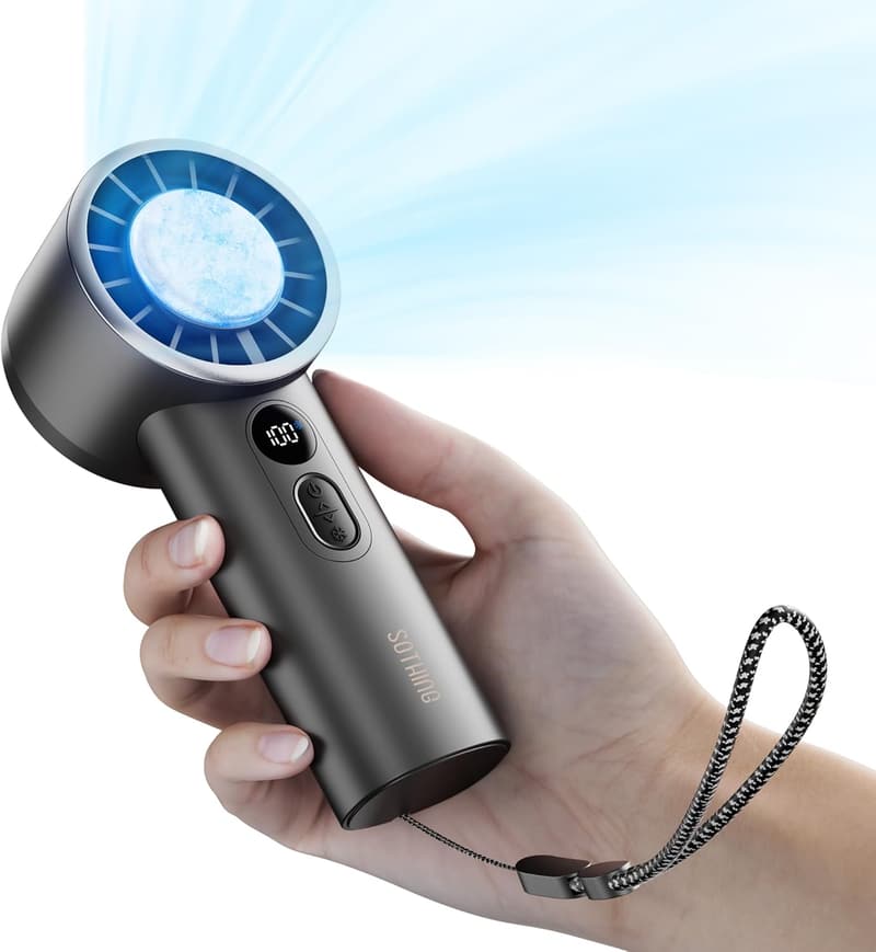 Portable Handheld Turbo Fan with USB-C & Quiet Operation