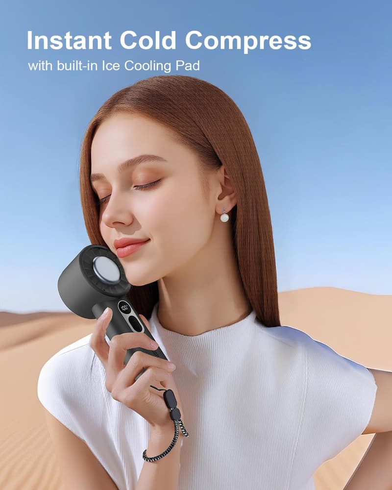 Portable Handheld Turbo Fan with USB-C & Quiet Operation