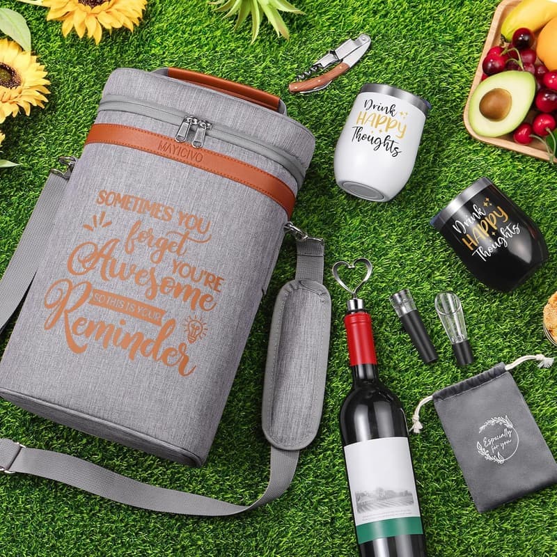 Wine Gift Tote Set with Tumblers for Women