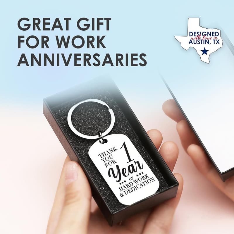 Work Anniversary Keychain for Employees