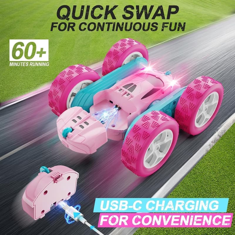 Girls' Birthday Pink 360° RC Stunt Car