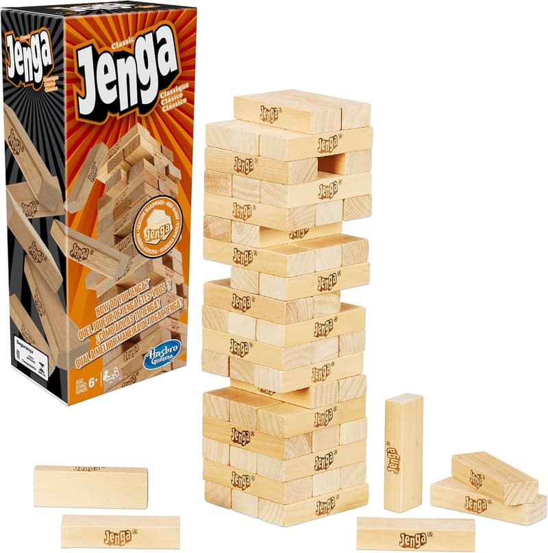 Jenga Game | Genuine Hardwood Blocks | Family Party Fun
