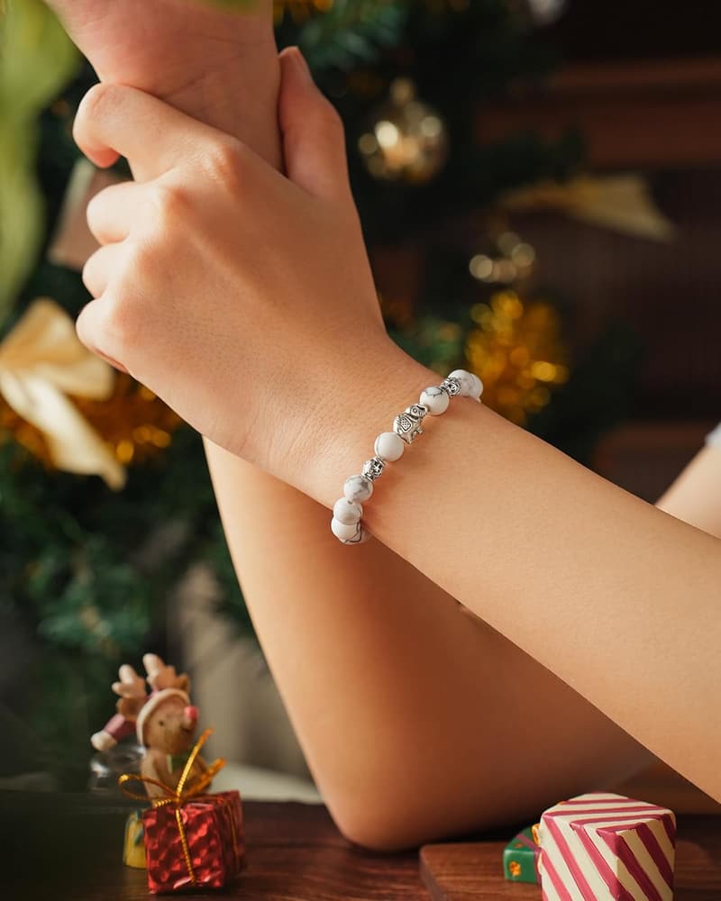 White Elephant Bracelet for Adults - Fun Gift Under $25