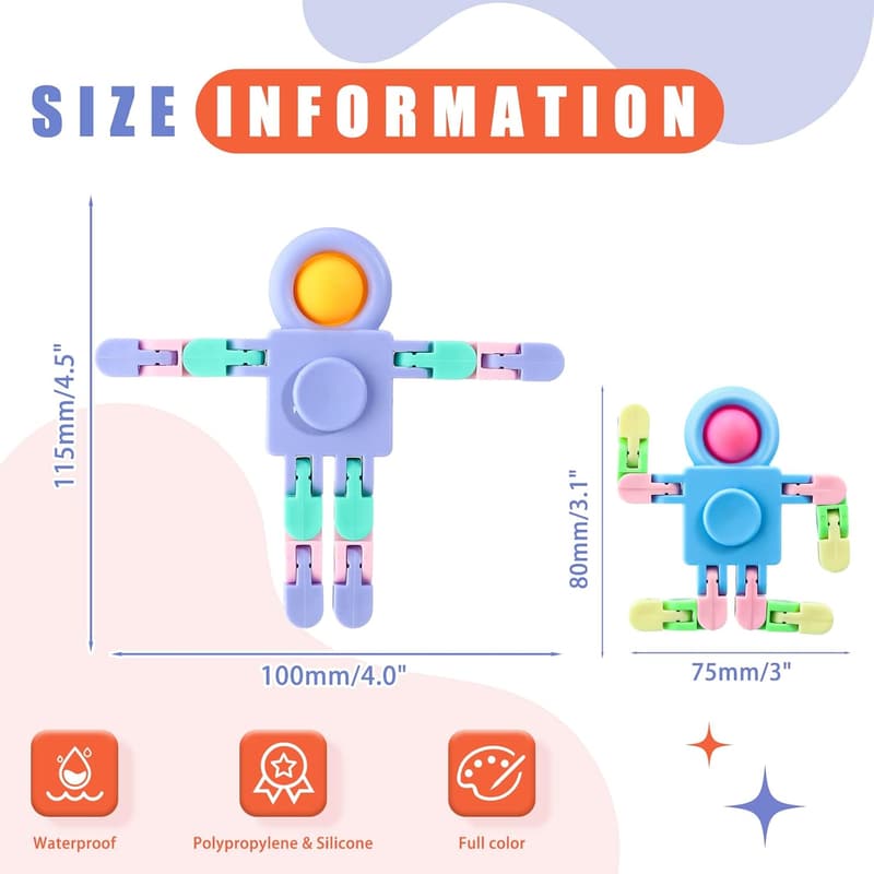 Birthday Fidget Robot Spinner Set - 24 Pcs