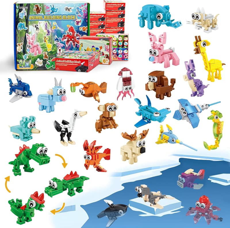 Kids' 24-Pack Animal Building Blocks, Easter & Birthday