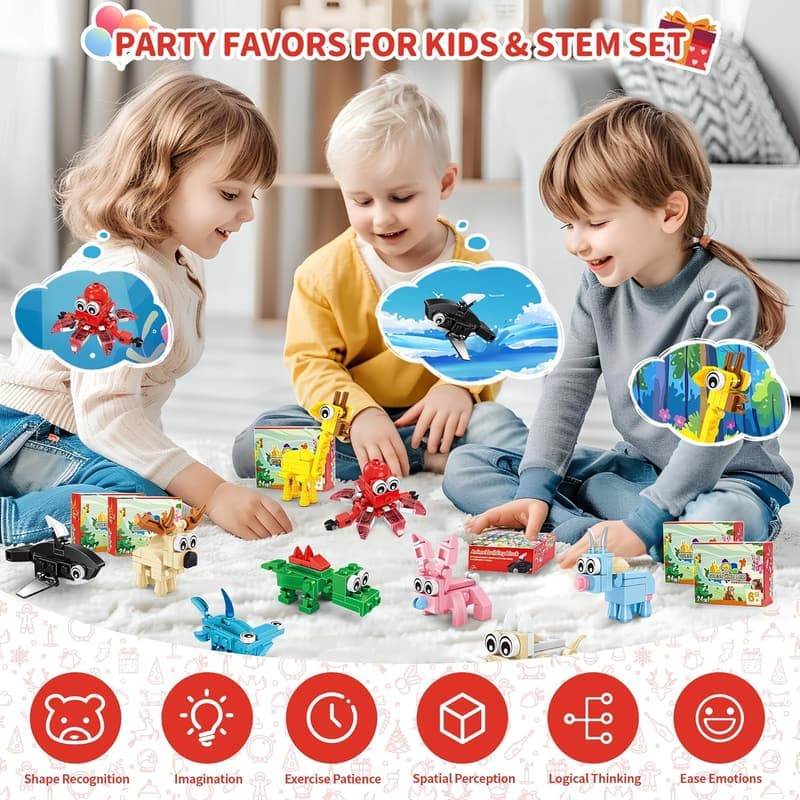 Kids' 24-Pack Animal Building Blocks, Easter & Birthday
