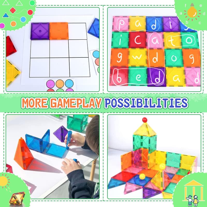 STEM Magnetic Building Blocks for Kids Ages 3-12