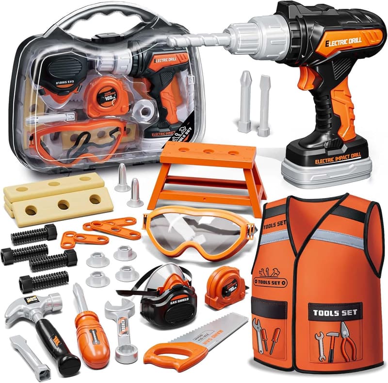 Kids Tool Set with Drill and Tool Box